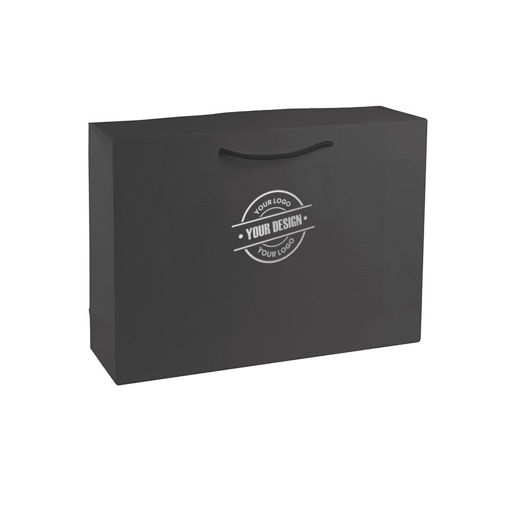 Borse-scatola colore grigio con stampa a caldo