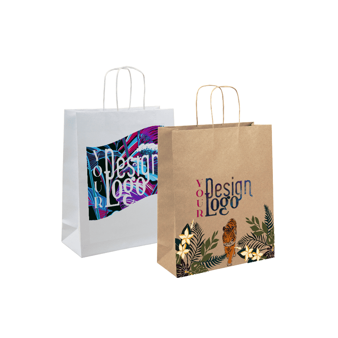Borse in carta  personalizzate - shoppers con disegno a stampa digitale