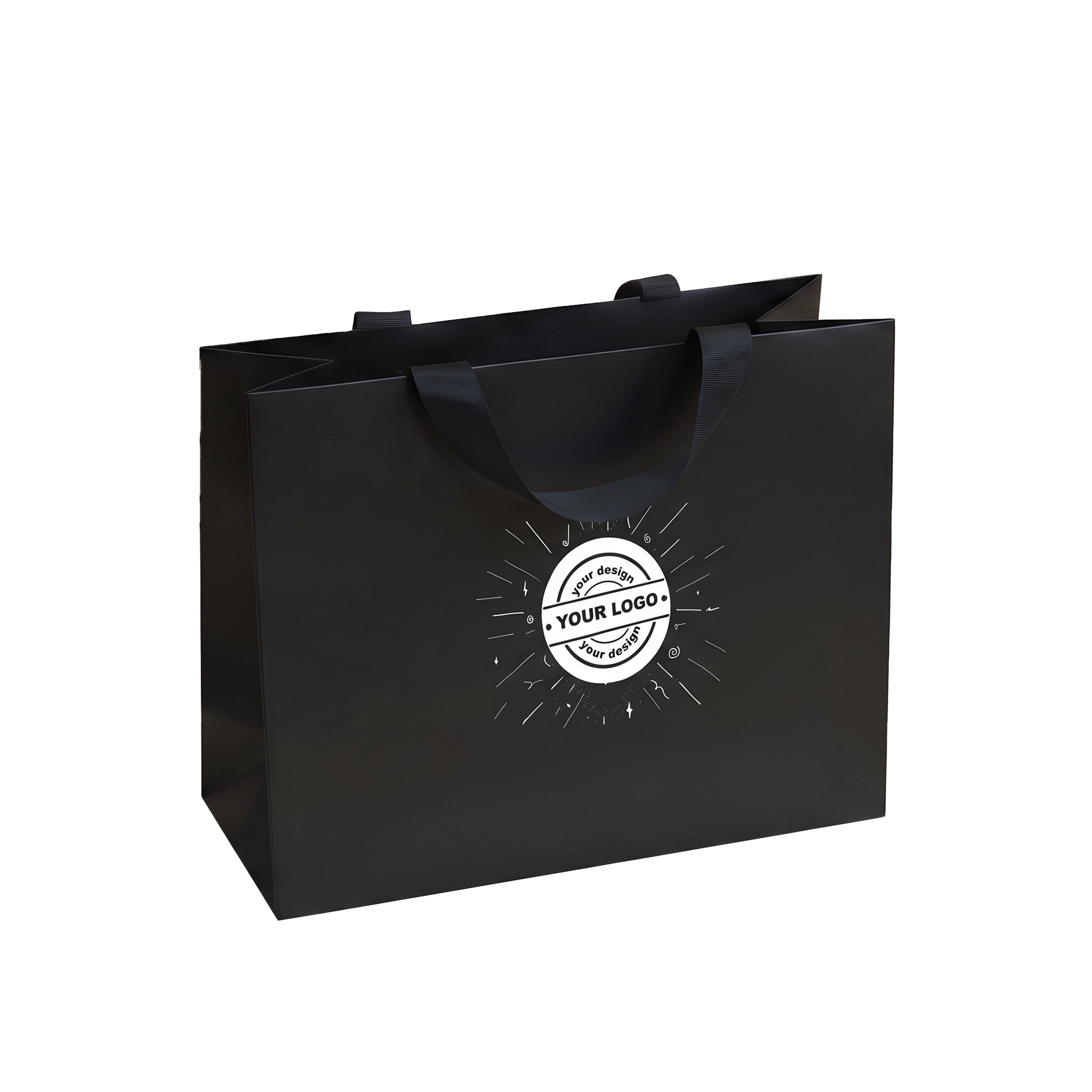 Borse shopper ρremium con maniglie a nastro nascosti – Stampa a 1 colore