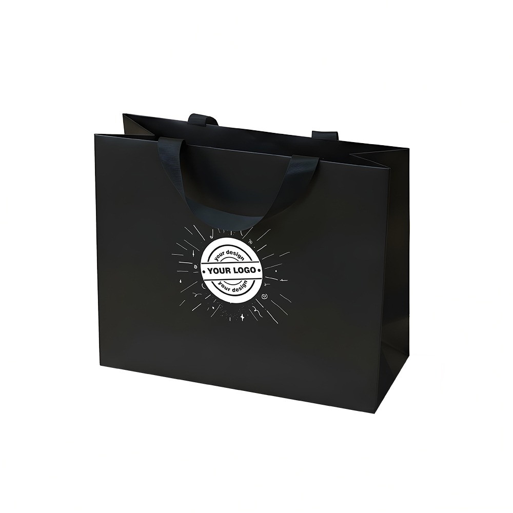 Borse shopper ρremium con maniglie a nastro nascosti – Stampa a 1 colore