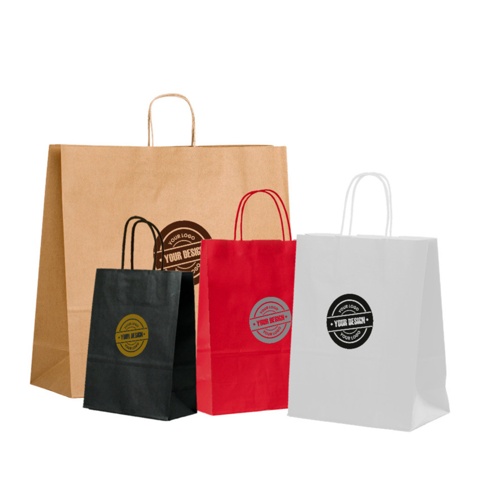 Borse in carta personalizzate - shoppers con disegno a stampa monocolore